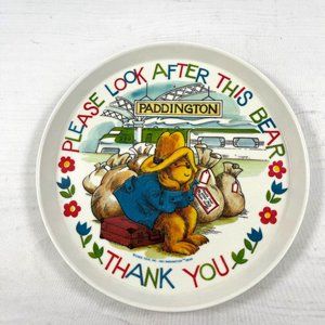 Vintage 1981 Paddington Bear 8 in SiLite Kids Plate Please Look After This Bear